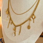 Garden Dew Halskette Panzerkette Ankerkette Layering Charms Unikat Gold Kleine Anhänger Meadory
