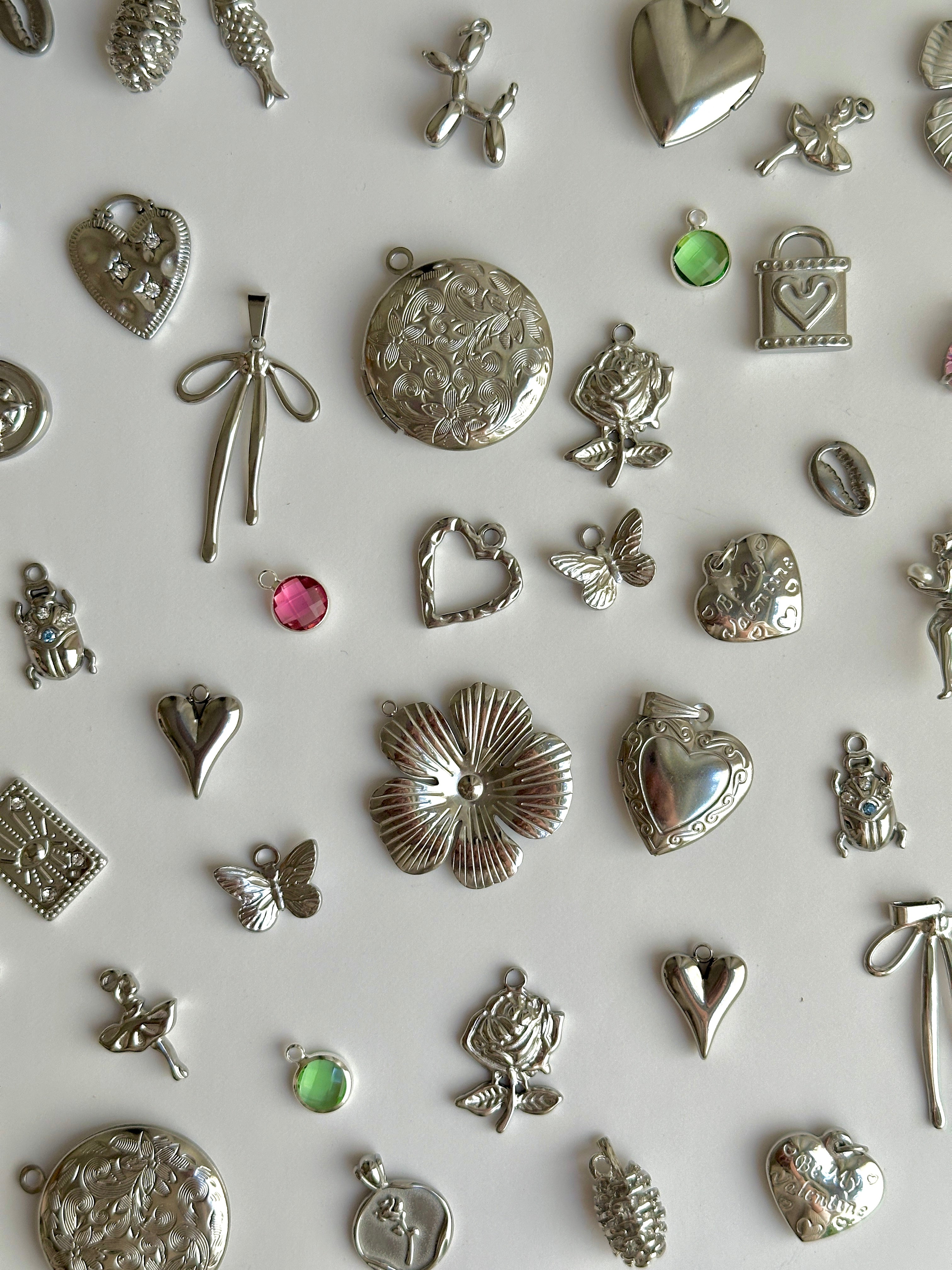 304 Edelstahl Silber Charms