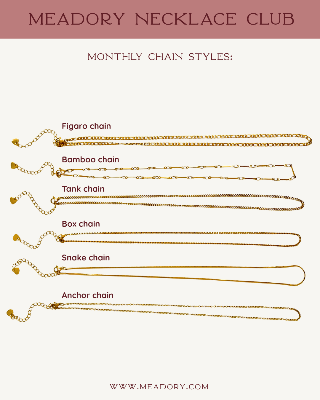 Meadory Necklace Club Charms in Months