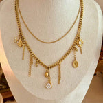 Garden Dew Halskette Panzerkette Ankerkette Layering Charms Unikat Gold Kleine Anhänger Meadory