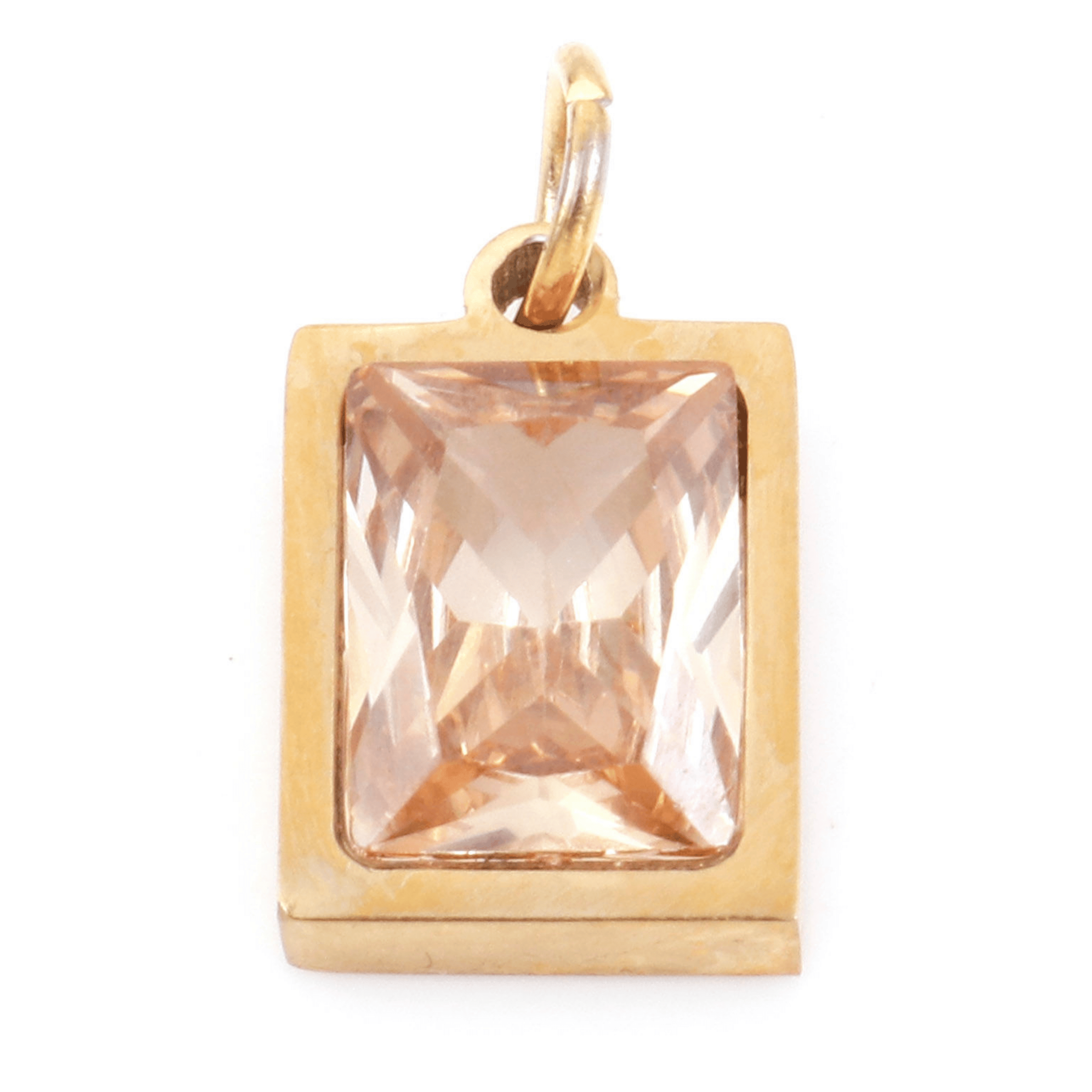 Eckiger Zirkonia Stein Beige - Meadory