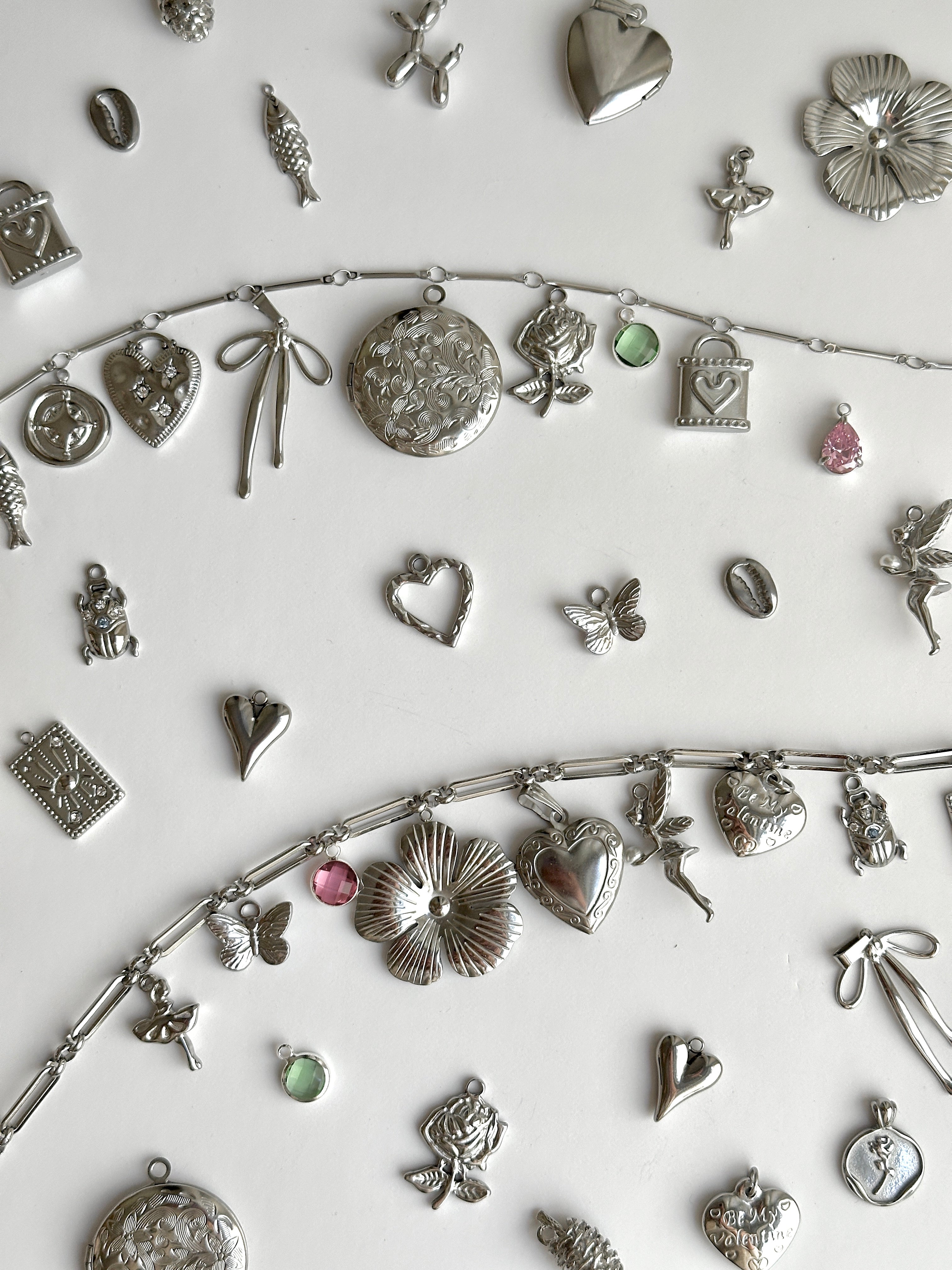 Gestalte deine eigene Silber Charm Halskette - Loony You