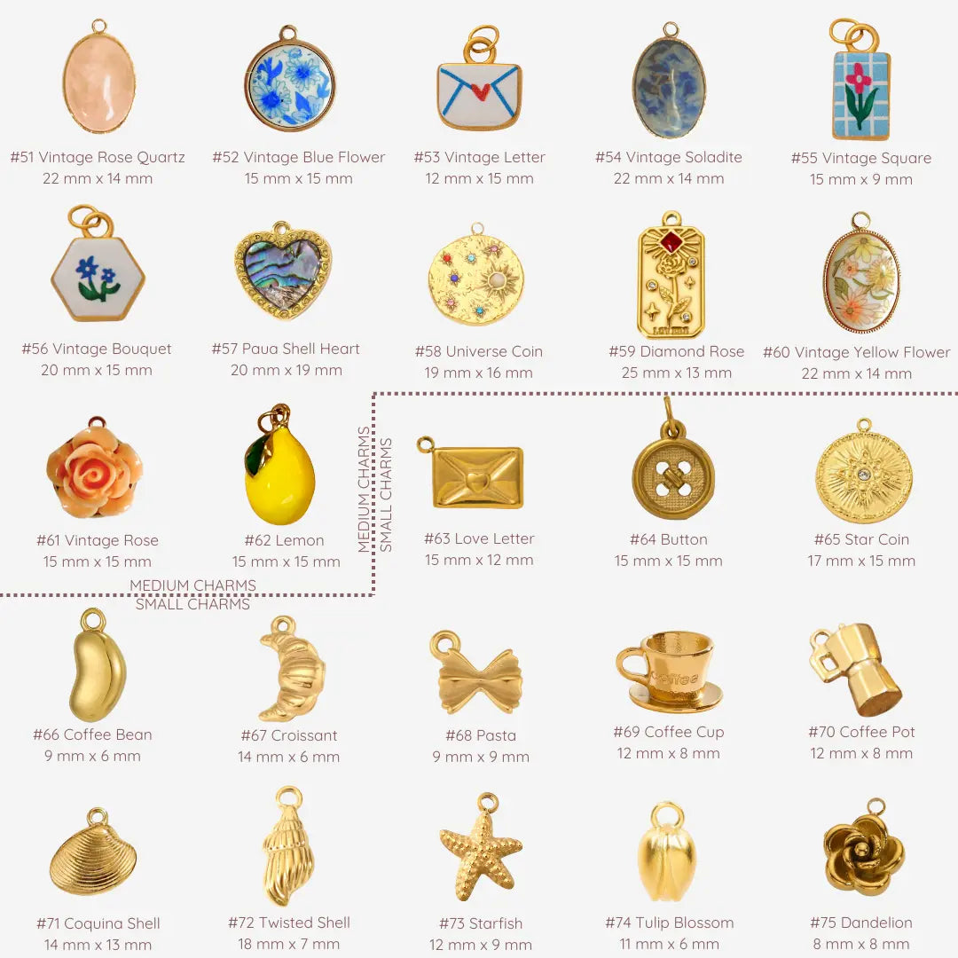 Handgefertigte Vintage Charms und 18k vergoldete Charms - Meadory