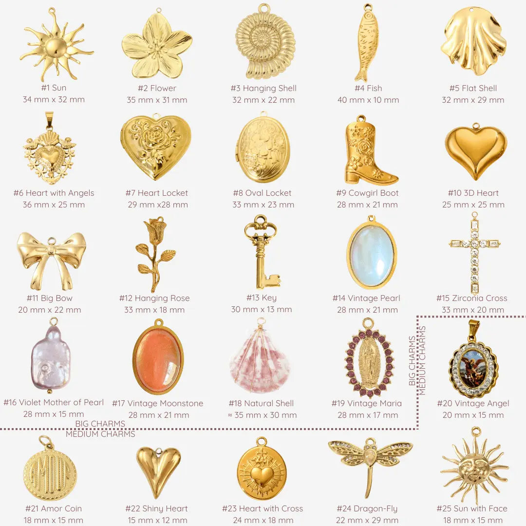 Handgefertigte Vintage Charms und 18k vergoldete Charms - Meadory