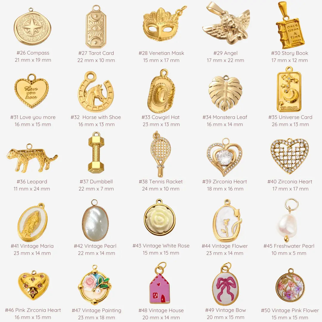 Handgefertigte Vintage Charms und 18k vergoldete Charms - Meadory