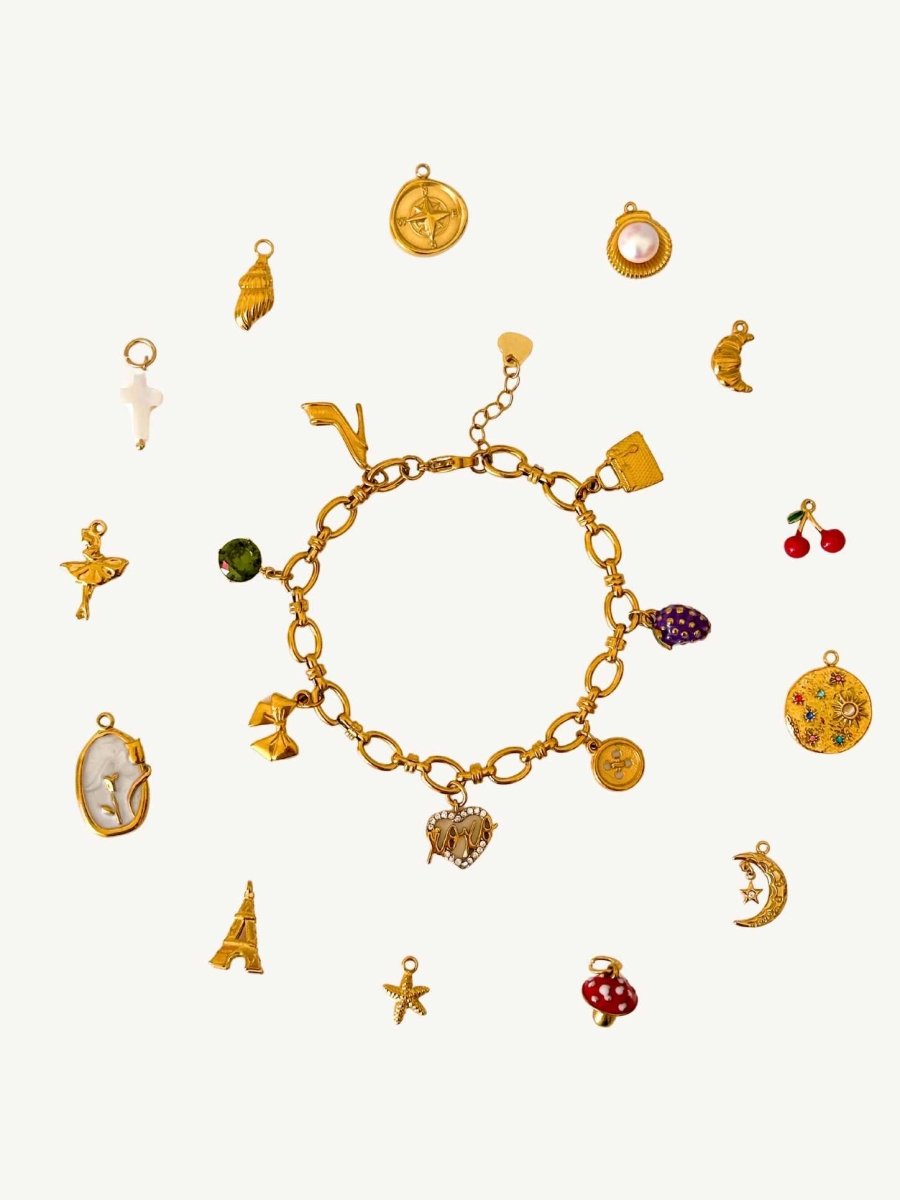 Gold Charm Armband - Meadory