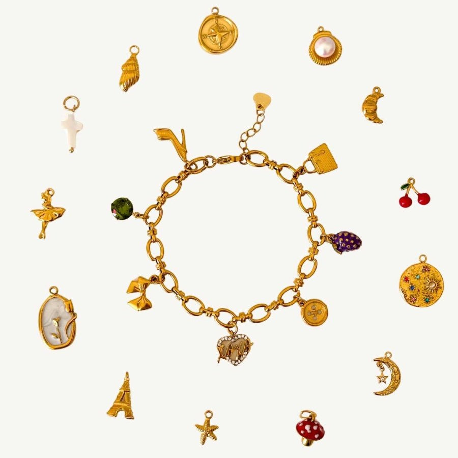 Gold Charm Armband - Meadory