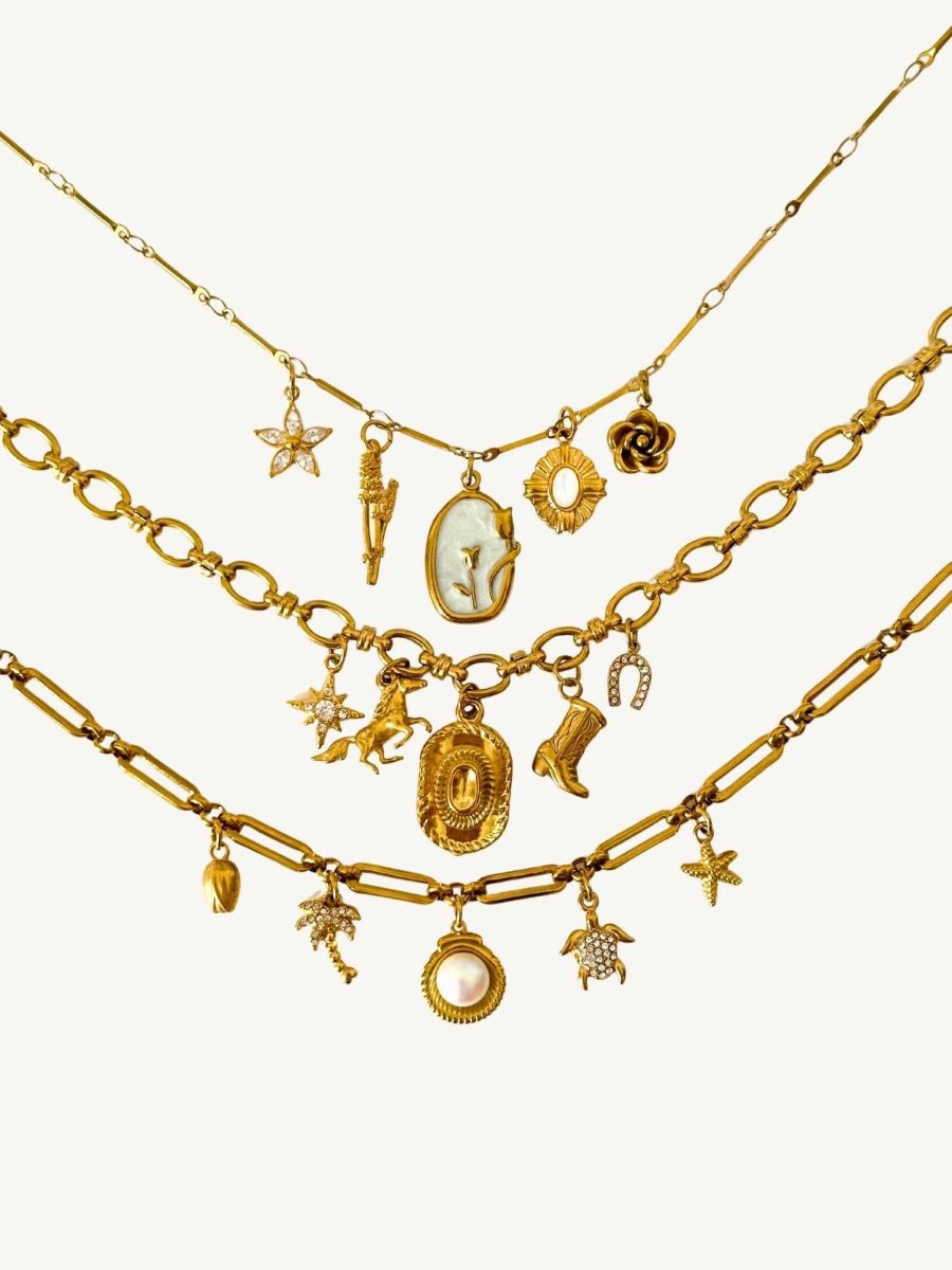 Gold Charm Halskette - Meadory