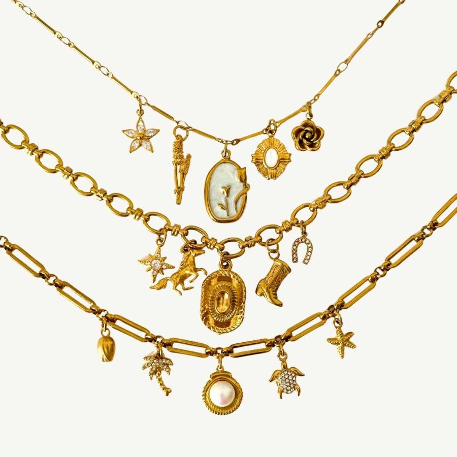 Gold Charm Halskette - Meadory