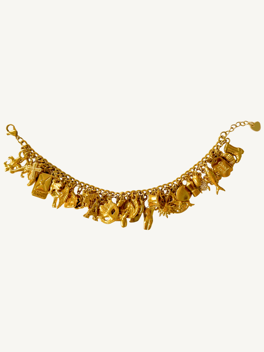 Golden Gem Charm Armband - Meadory