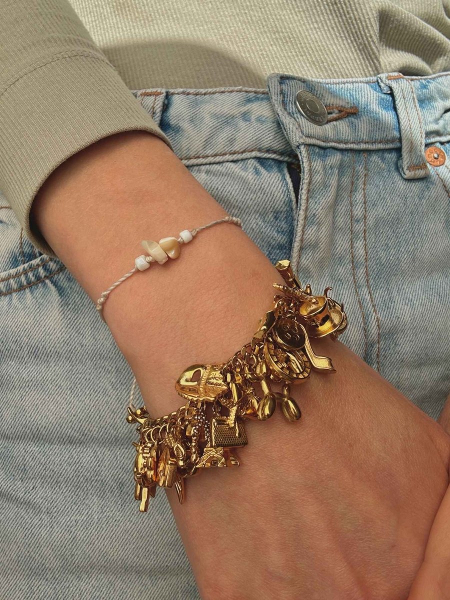 Golden Gem Charm Armband - Meadory