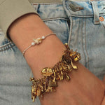 Golden Gem Charm Armband - Meadory