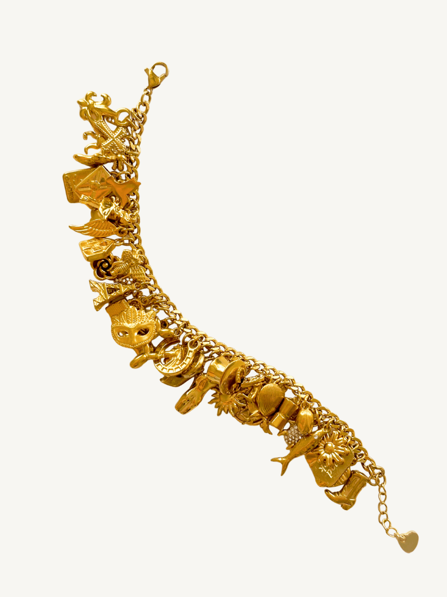 Golden Gem Charm Armband - Meadory