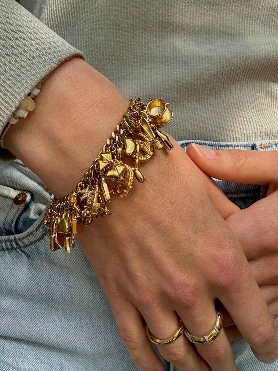 Golden Gem Charm Armband - Meadory