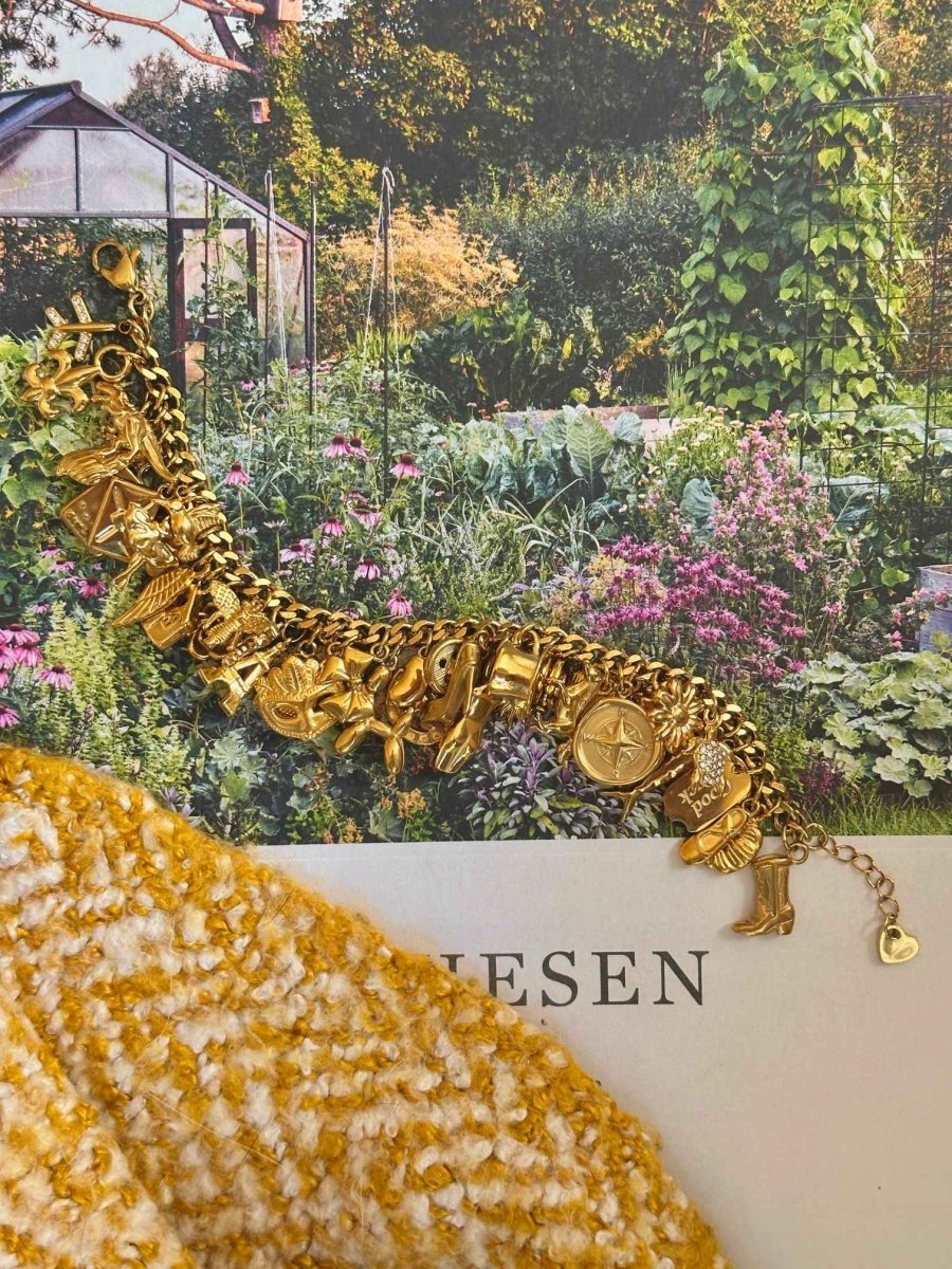 Golden Gem Charm Armband - Meadory