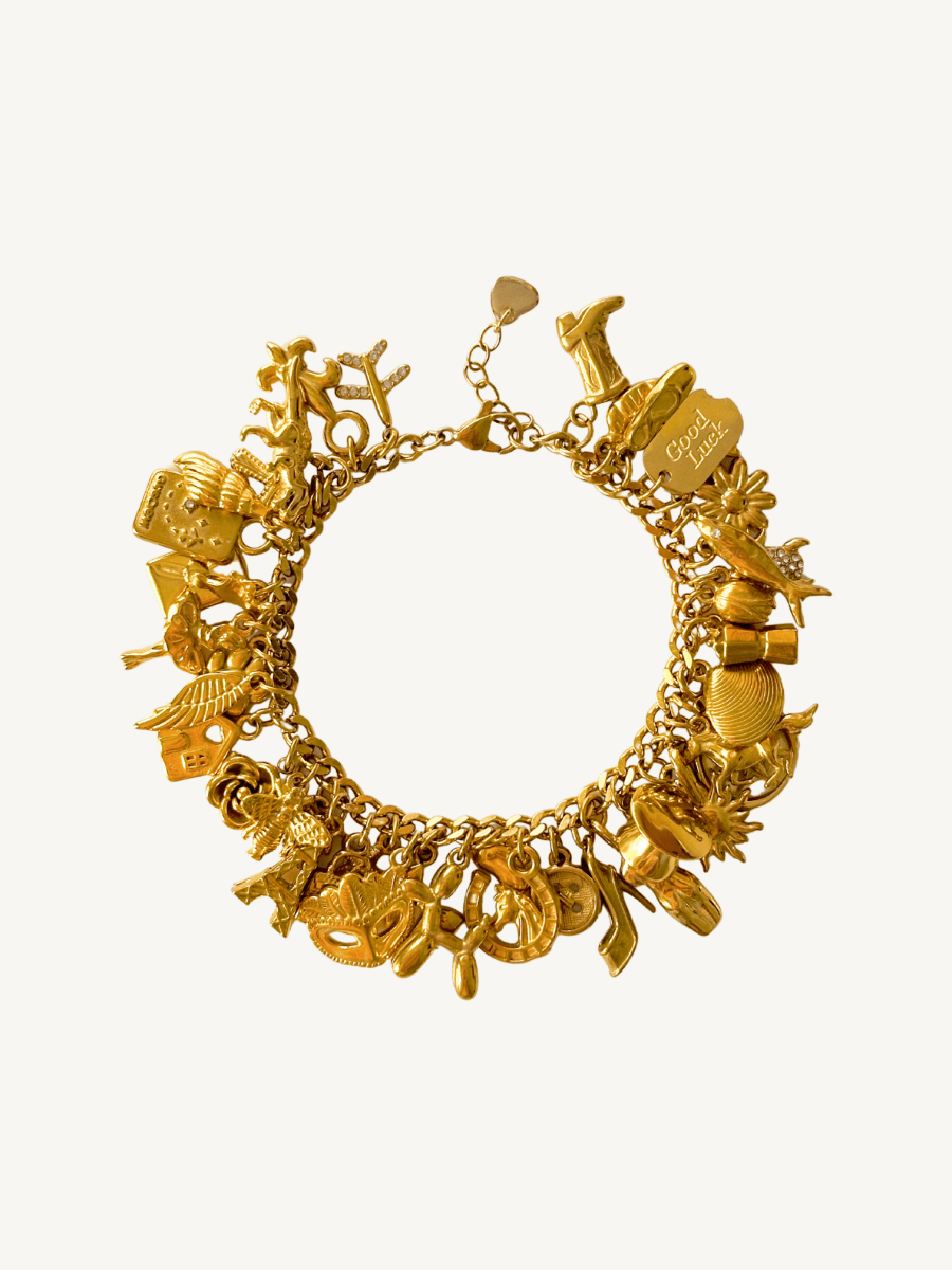 Golden Gem Charm Armband - Meadory