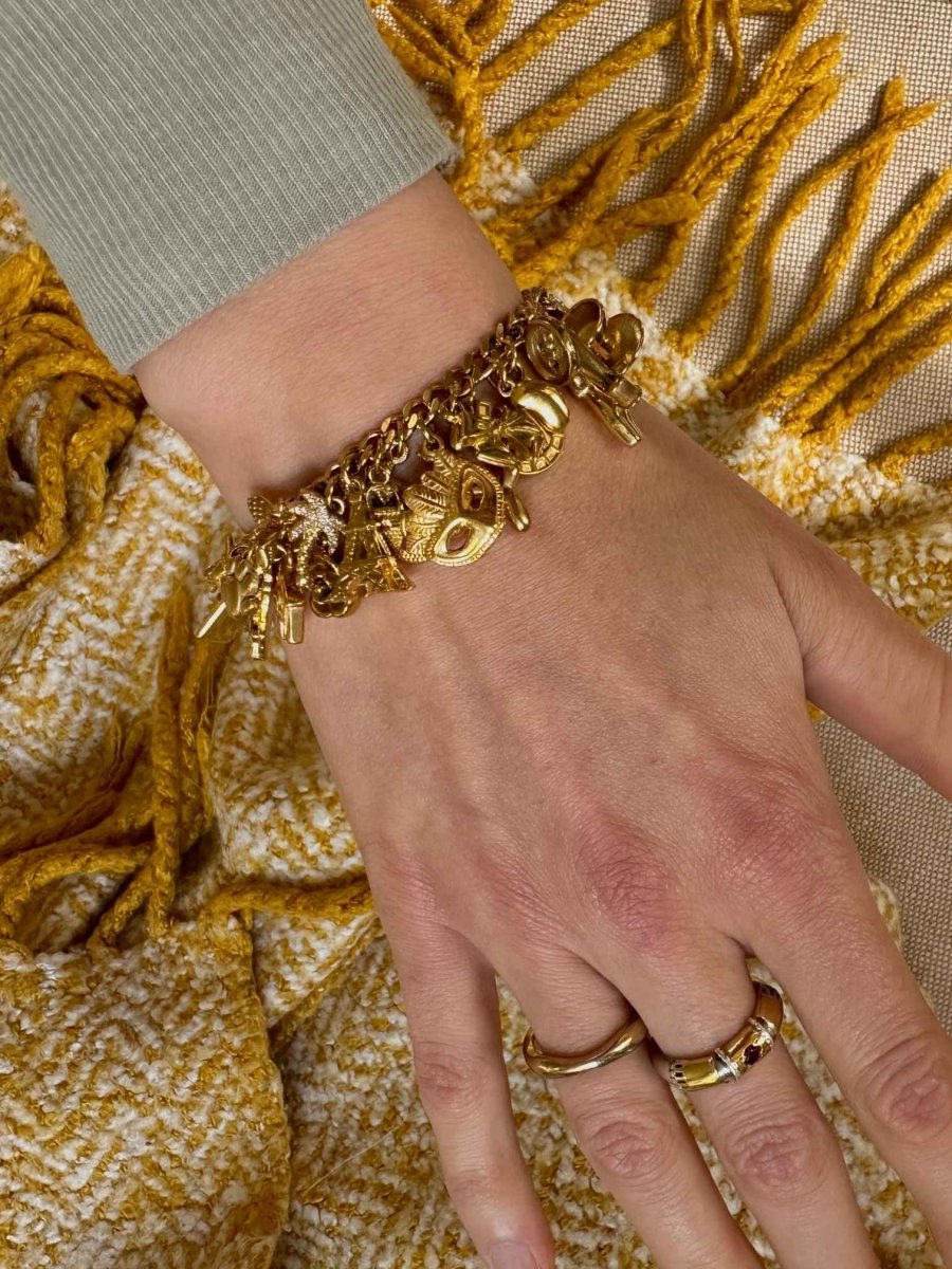 Golden Gem Charm Armband - Meadory
