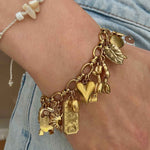 Golden Glamour Charm Armband - Meadory