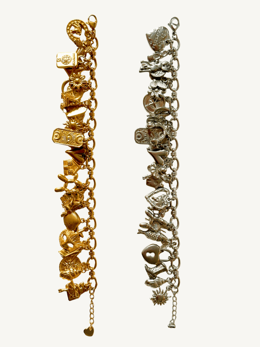 Golden Glamour Charm Armband - Meadory
