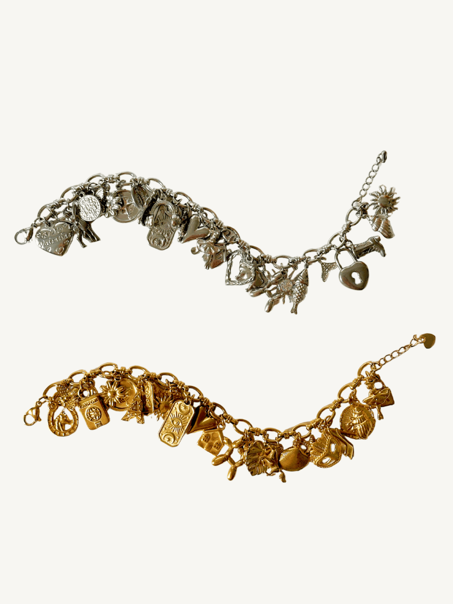 Golden Glamour Charm Armband - Meadory