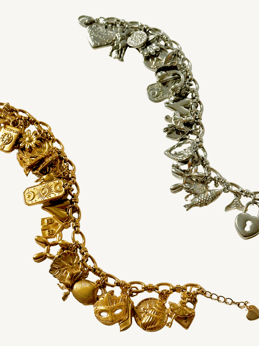 Golden Glamour Charm Armband - Meadory