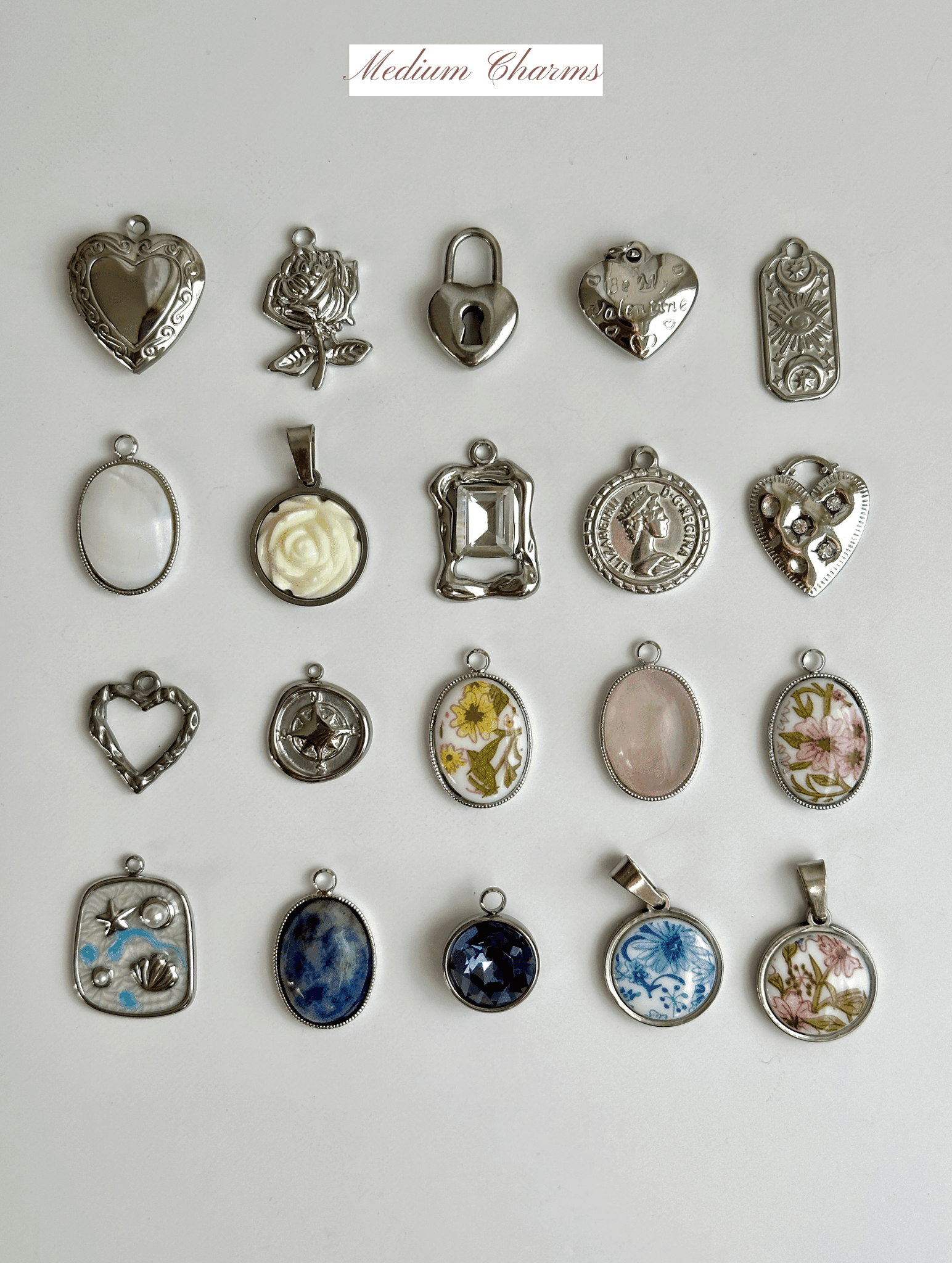 Handgefertigte Vintage Charms und 304 versilberte Edelstahl Charms - Meadory