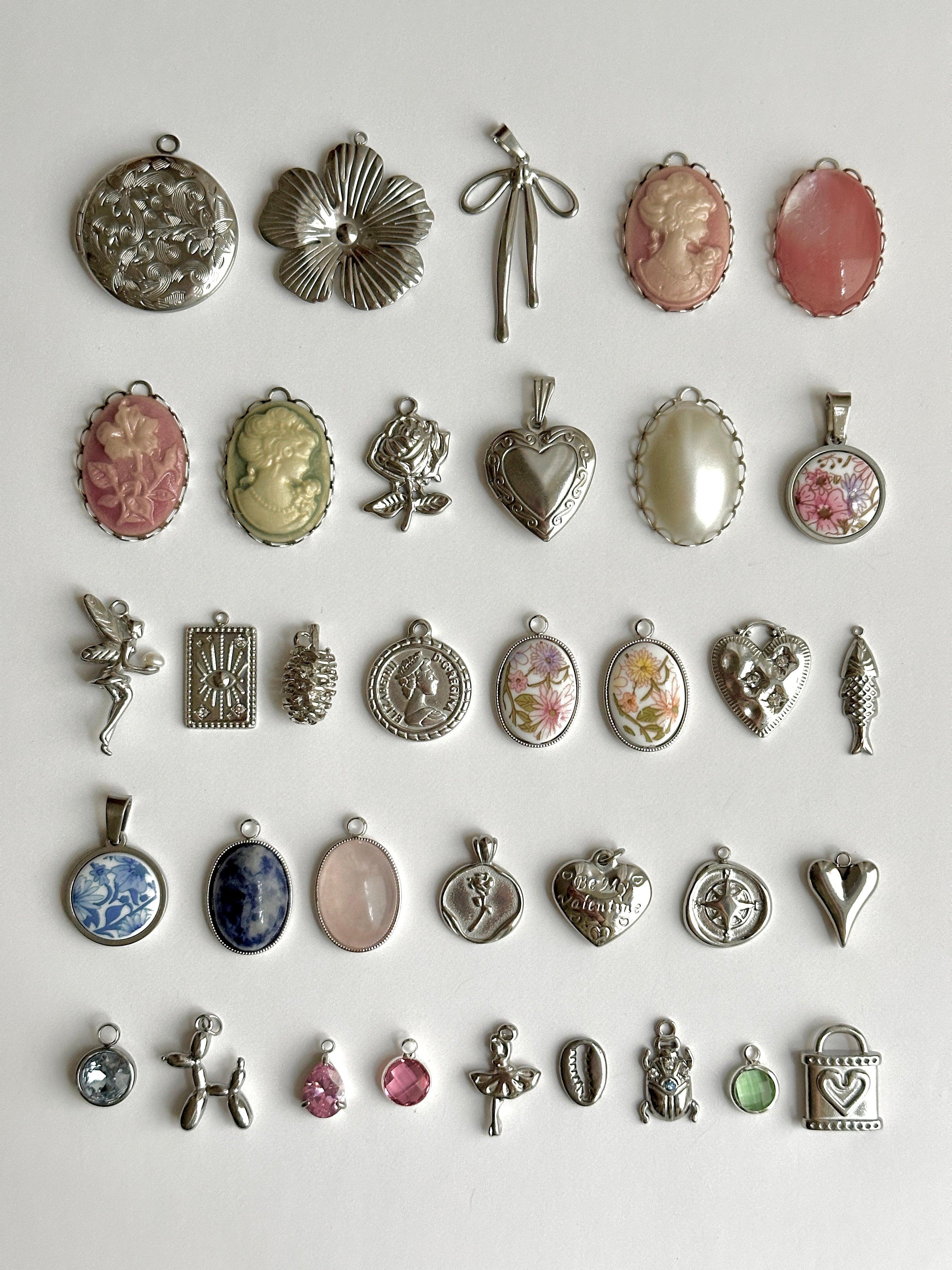 Handgefertigte Vintage Charms und 304 versilberte Edelstahl Charms - Meadory