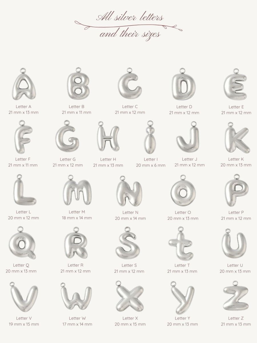 Silber Buchstaben Halskette - Meadory