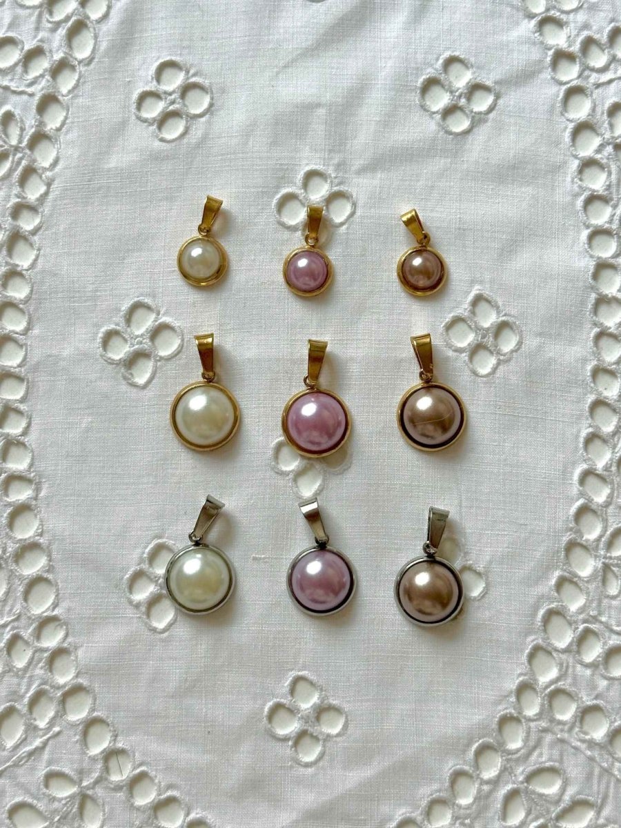 Vintage Lila Perle Charm (klein) - Meadory