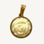 Vintage Weiße Rose Charm - Meadory