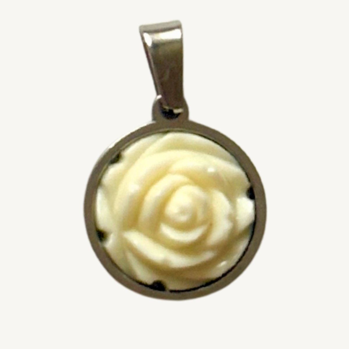 Vintage Weiße Rose Charm - Meadory