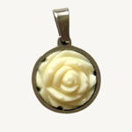 Vintage Weiße Rose Charm - Meadory